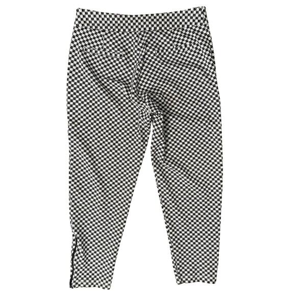 Betabrand Black White Cat Catstooth Houndstooth Ankle Zip Pants sz M Petite - Picture 7 of 12